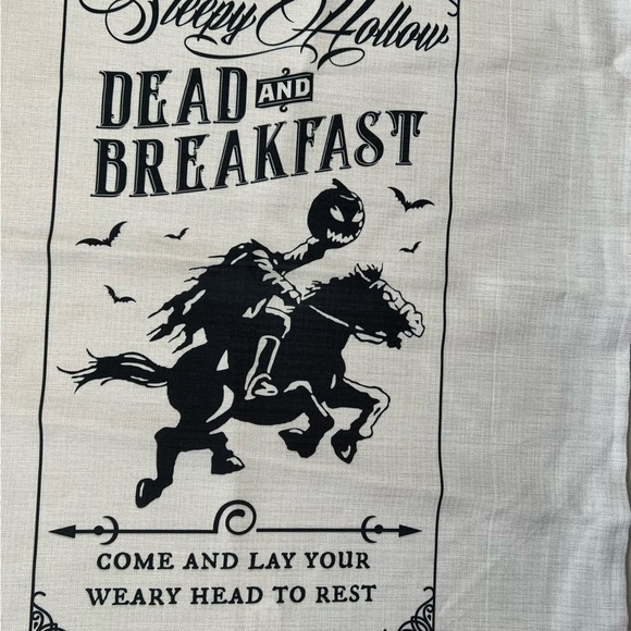 Sleepy Hollow Dead and Breakfast Pillow Cover Sham Halloween Spooky Funny. - Picture 2 of 8